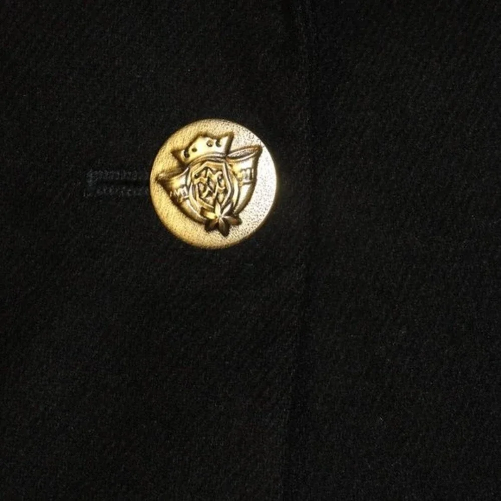 100% Wool Blazer Jacket Black 12P One Button NICE! - Picture 4 of 7